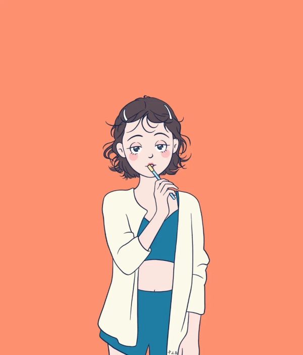 清新女孩｜条纹衫+阔腿裤搭拍立得日常