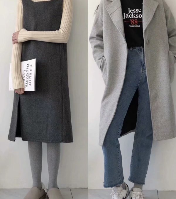 少女穿搭|羊绒开衫和缎面裙的简约